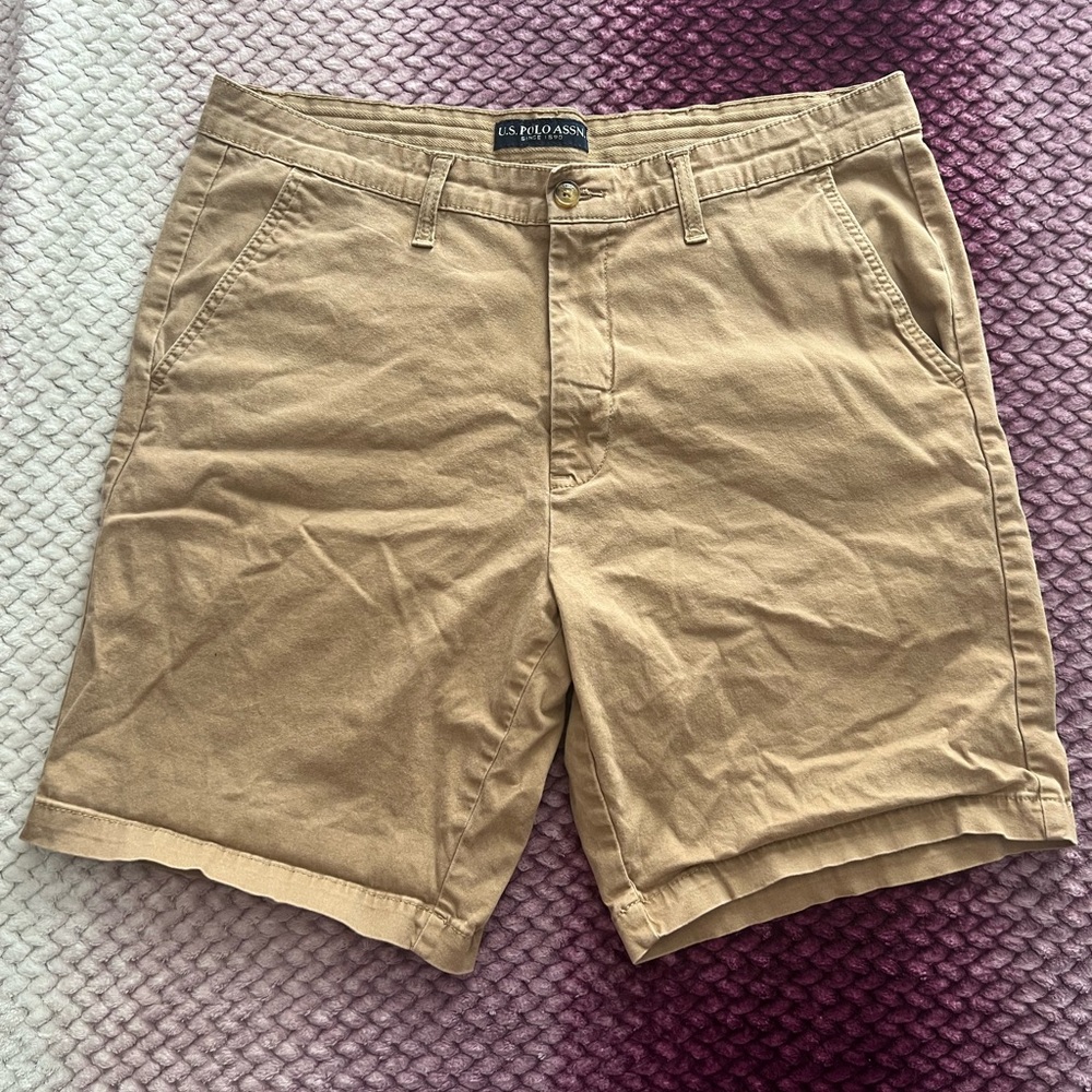U.S. Polo Assn. Men's Khaki Flat Front Shorts